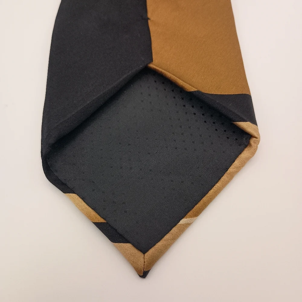 Stafford Gold And Black‎ 100% Silk Men's Tie